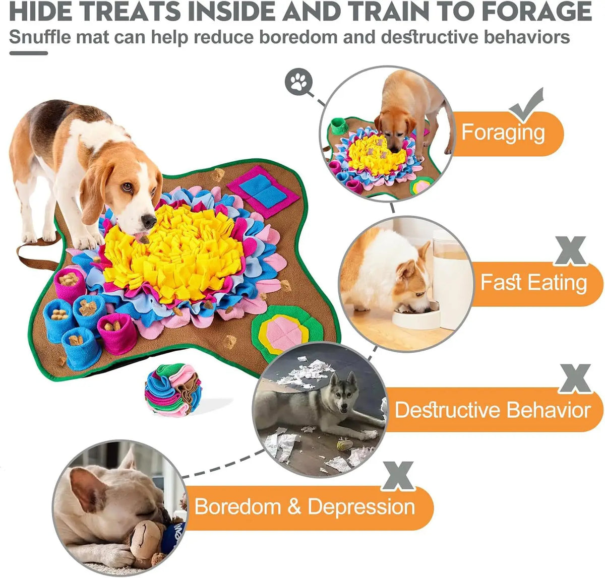 How to hide treats in the snuffle mat