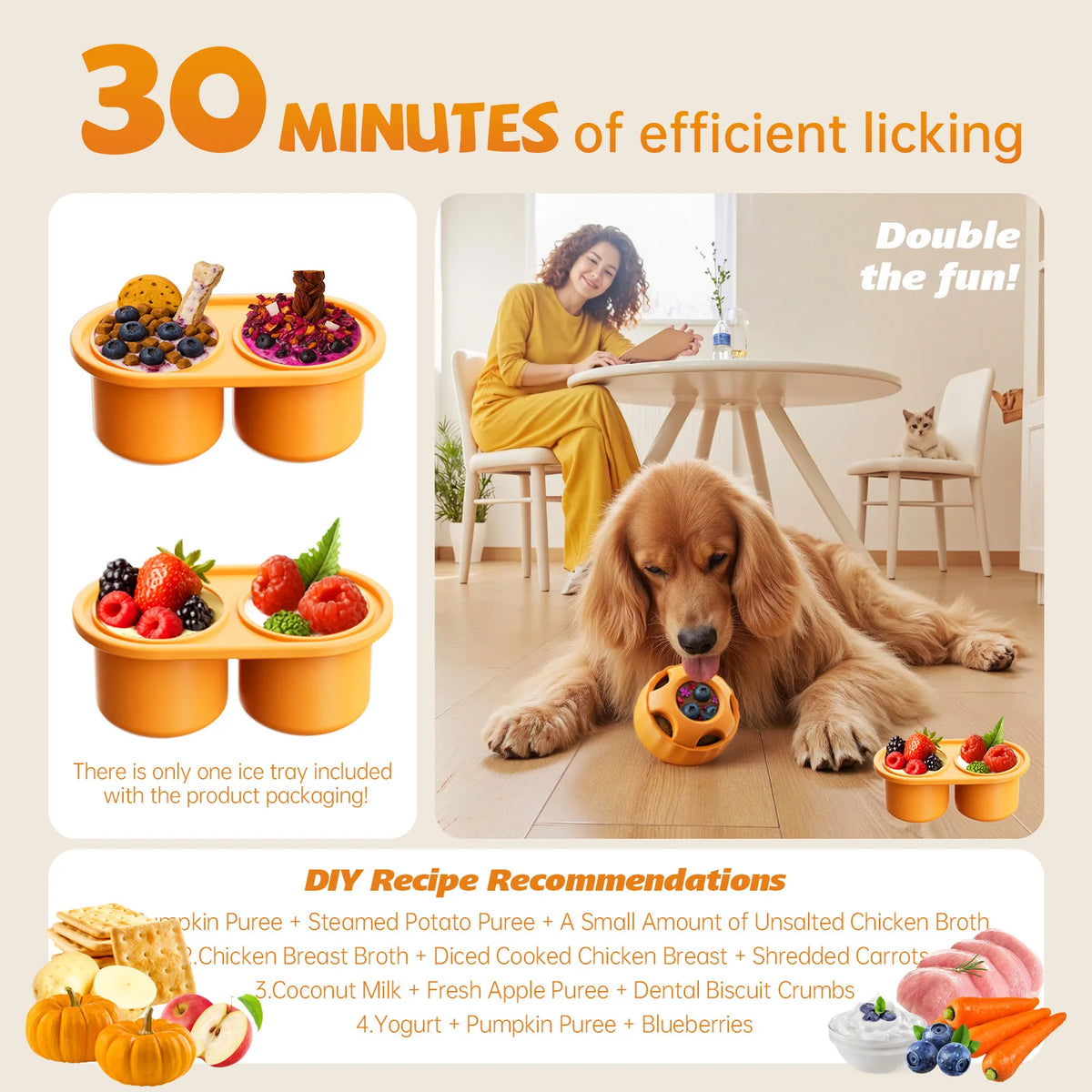 Frozen Treat Ball & Lick Tray Set