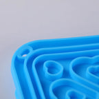 Close-up of the blue lick mat pattern