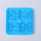 Blue silicone lick mat