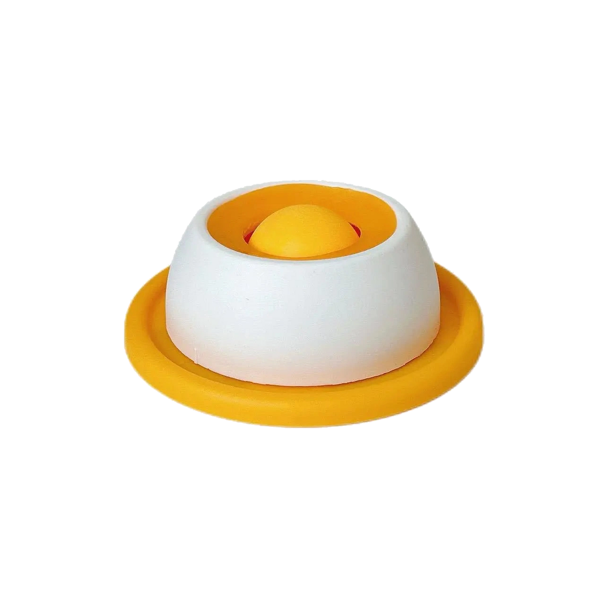 Yellow rotating ball lick feeder