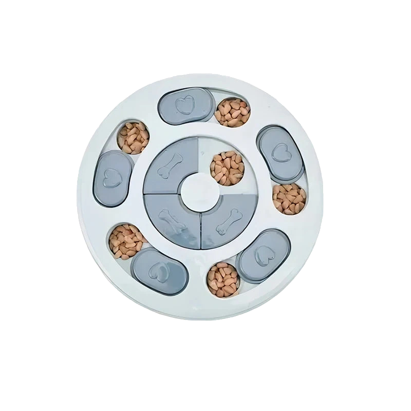 Round puzzle feeder, top view